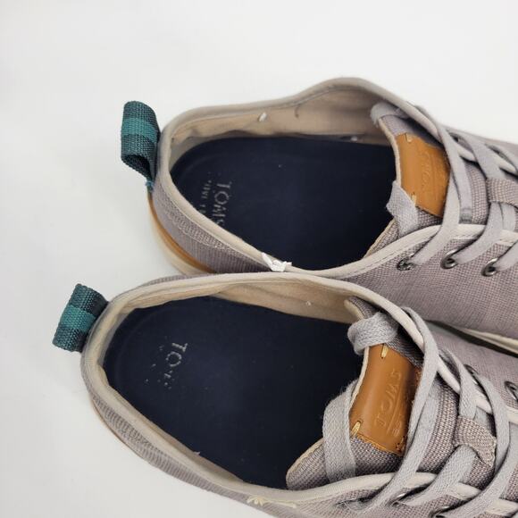 TOMS Mens Travel Lite Low Cut Grey Sneakers Shoes 11 Slip Ons - Picture 7 of 8